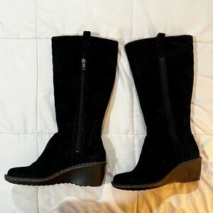 Uggs Black Wedge Heel Boots